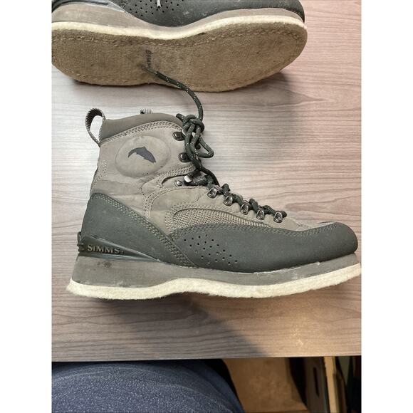 Simms Wading Boots Felt Sole Shoes Mens Size 8 Fly Fishing Outdoor Gray - Picture 11 of 15